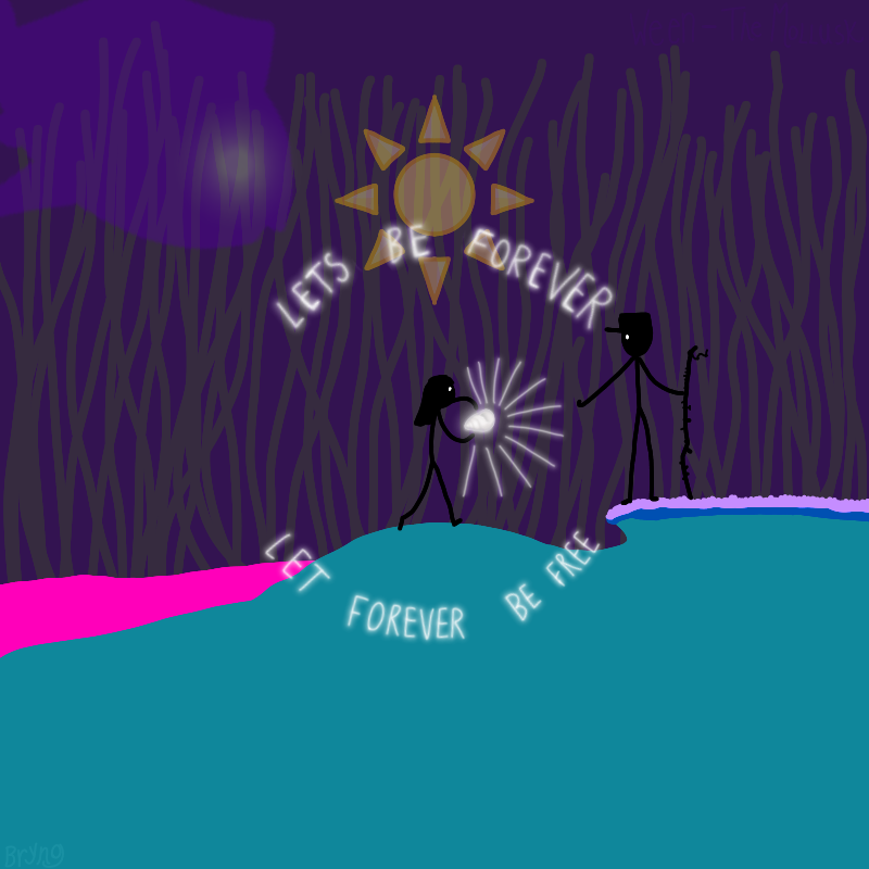 An image of 2 people walking on an underwater beach